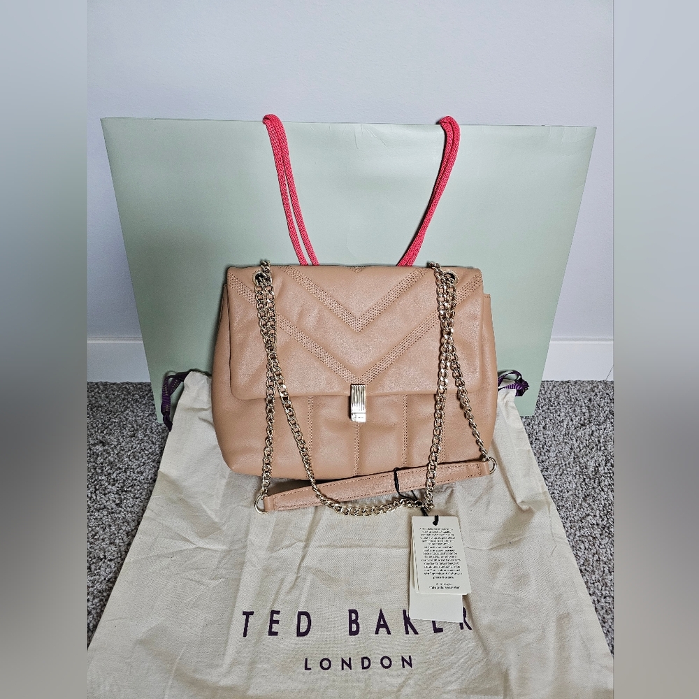 Beige Chain Strap Women's Bag